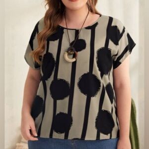 Emery Rose Stylish Black and Tan Women's Top | Brand New/ Never Worn | Size L